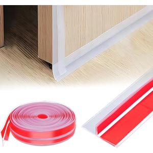 2024 Updated 29.5Ft T-Shaped Clear Weather Stripping Door Seal, Door Draft Stopper Silicone Seal Strip, Door Weather Stripping for Doors Windows and Shower Glass Gaps (29.5 Ft)