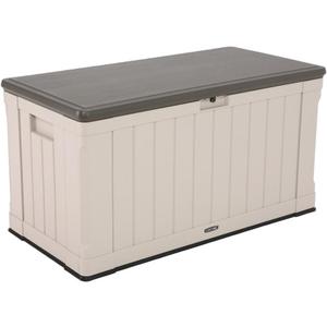 LIFETIME 60186 Heavy-Duty Outdoor Storage Deck Box, 116 Gallon, Desert Sand/Brown