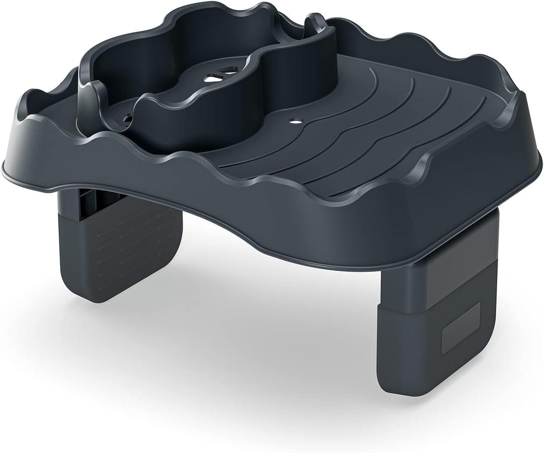 Anivia Hot Tub Table Tray, Adjustable Width 4.3" to 7.7" Hot Tub Accessories for Intex PureSpa, Nonslip Caddy Holds 2 Drinks, Keep Snacks-Drinks Handy and Dry,Fits Outdoor Inflatable Spa/Pool (Gray)