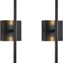 Wall Sconces Set of Two, Hardwired Retro Industrial Wall Lamps, 3000K LED Black Wall Sconce, 360 Rotate, for Living Room, Hallway, Bedroom