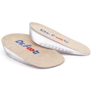 Dr.Foot Height Increase Insoles, Heel Cushion Inserts, Heel Lift Inserts for Leg Length Discrepancies (Small (1" Height), Beige)