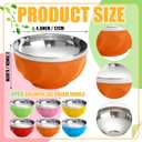 Reallnaive 6 Pack Stainless Steel Bowl Insulated Double Wall Ice Cream Bowls Reusable Cereal Soup Cups Dessert Salad Rice Fruit Candy Container for Festive Birthday Party Favor Gift(10 oz)