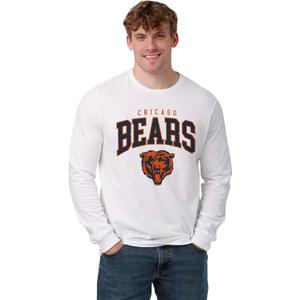 FOCO NFL Mens NFL Team Classic Arched Logo Long Sleeve White T-Shirt (XX-Large)