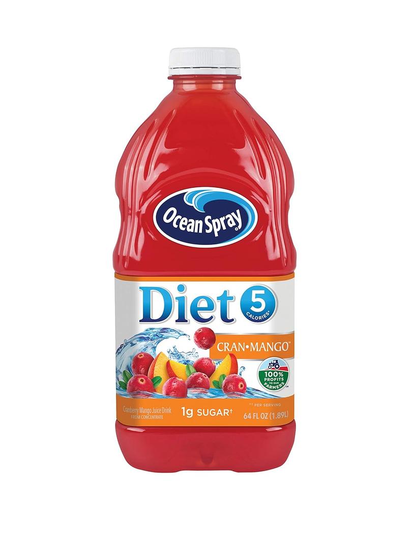 Ocean Spray Diet Cran-Mango Cranberry Mango Juice Drink, 64 Fl Oz Bottle (Pack of 1). BB 11/2026