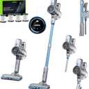 Oraimo Cordless Vacuum Cleaner, 45 Mins Max Runtime, Stick Vacuum 270W/ 24Kpa, LED Display with Battery Indicator, 3 Power Suction, Self-Standing, Anti-entangle Floor Brush (Grey)