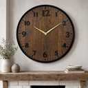 Wall Clock Farmhouse Vintage 24 Inch Silent Non-Ticking Battery Operated