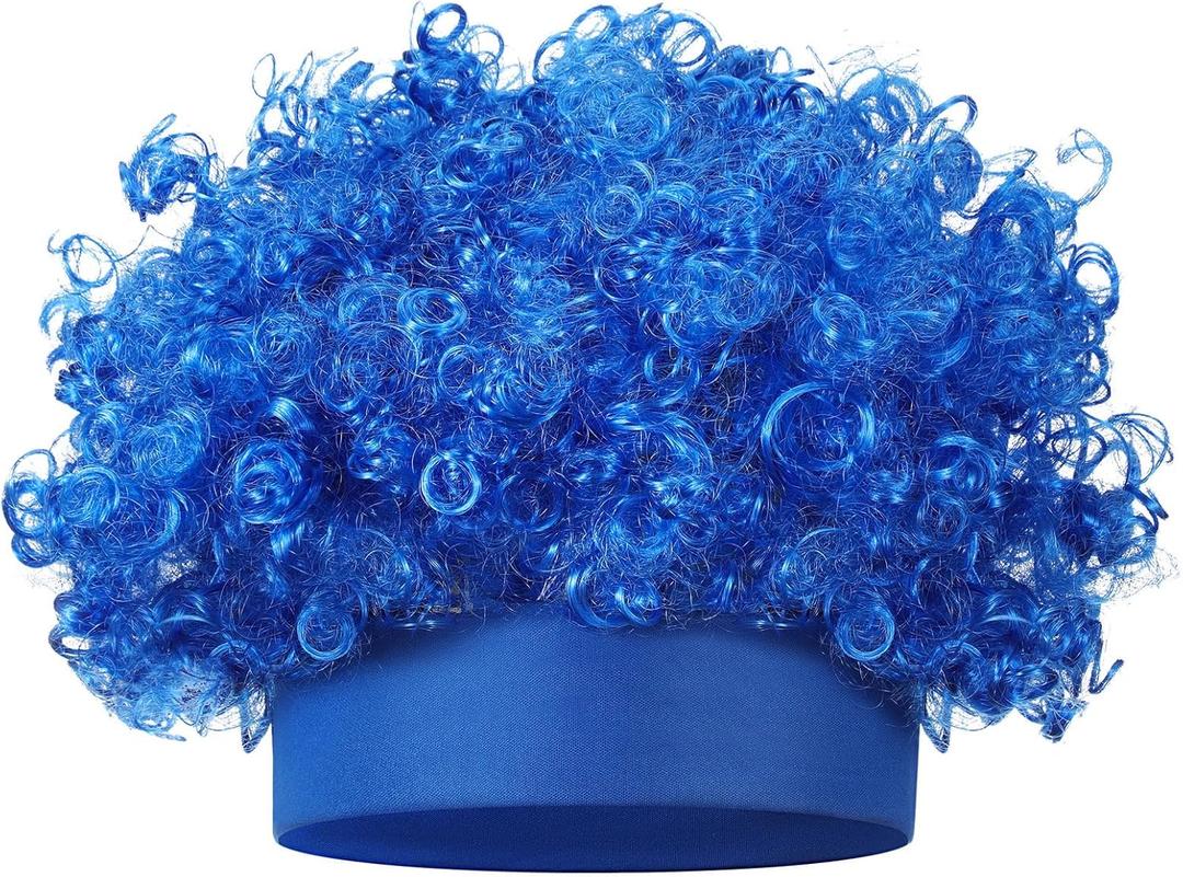 Hairy Headband Crazy Hair Day Fun Wig Hat Costume Accessory for Women Men Spirit Week Halloween Cosplay Sport (Navy Blue C)