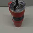 OGGI 40 oz Tumbler with Handle, Straw & Lid - Big Water Bottle, Travel Coffee Mug, Stainless Steel Vacuum Insulated Thermal Cup for Hot Cold Beverages, Cold for 24Hrs & Hot for 12Hrs - Red