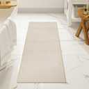 Uphome Bath Mat,Ultra Thin Bathroom Rugs,Rubber Bath Mats for Bathroom,No Slip Bath Rugs Runner,Quick Dry,Machine Washable,Low Pile,Absorbent,for Bath Sink Tub Shower,Beige,20x47 Inch (1'8" x 3'11" (Runner))