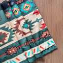 Green Southwest Tribal Navajo Aztec Fancy Abstract Geometric Ethnic Hipster Window Curtain Valance Blackout for Decorative Privacy Rod Pocket 52 X 16 Inches