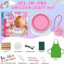 Pottery Wheel for Kids Complete DIY Pottery Painting Kit, Arts and Crafts for Kids Ages 8-12 with 3 Air-Dry Clay Packs and Tools, Unicorn Art Supplies Toys Birthday Gift for Boys Girls 6+ Years Old