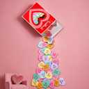 Ctosree 49 Pcs Valentine's Day Wall Stickers 3D Sweetheart Box with Conversation Heart Stickers Valentine's Day Bulletin Board Decoration Love Wall Decals for Classroom Home Wedding Romantic Decor