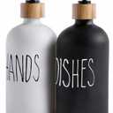 MOMEEMO Soap Dispenser Set, Contains Hand and Dish Soap Dispenser, Suitable for Kitchen Decor. (Black & White)