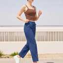 Women's Joggers Pants with Zipper Pockets, Lightweight Elastic Waist Sweatpants Straight Leg Workout Sports Pants (Blue, S)