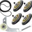 Dryer Repair Kit Compatible with electrolux and frigidaire Includes 137315300 Dryer Belt(1pc), 134715900 Drum Support Wheel(4pcs) and 134793500 Idler Pulley(1pc), 131601000 spring idler (1pc)