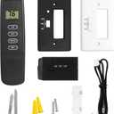 Upgrade Fireplace Remote Control Thermostat Kit fit for skytech ambient majestic monessen vermont ect Millivolt Gas Valve Fireplaces and Stoves,Blue Backlight Buzzer, WITHOUT BATTERY (Temp Adjustment+lcd Screen+indicator Light)