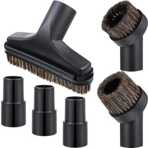 6 Pcs Vacuum Attachments Accessories VAC Attachments 1.25'' 25mm and 36mm Shop Round Dust Brush Vacuum Hose 5.9 Inch Floor Attachment Brush Replacement with 1-1/4 to 1-3/8 Inch Adapter(Classic Style)