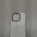 Compatible with iPhone 15 Pro Case Cute Polka Dot Aesthetic Retro Design for Women Girls Fall Simple Chic Girly Pretty Dual Layer Hybrid Protection Elegant Case for iPhone 15 Pro-White