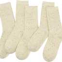 SERISIMPLE Women Cotton Crew Socks Rib Retro Casual Thin Cute Knit Comfy Breathable Dress Socks for Ladies 5 Pairs (Small, Off-white)