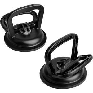 Glass Suction Cup Heavy Duty Aluminum Vacuum Plate Puller Handle Holder Hooks Duty Galss Lifting/Tile Suction Cup Lifter/Moving Glass/Pad for Lifting (Black, 2Pack)