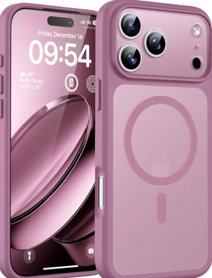 TOCOL for 17 ProMax Case, Full Camera Protection, Built-in Magnetic Ring, Compatible with Magsafe Charger, Translucent Matte Phone Case for 17 ProMax 6.9 inch (Lilac Purple)