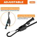 8 Pcs 12 in Bungee Cords with Hooks Adjustable Heavy Duty Black, UV Resistant Shock Strap with Carabiner Style Clips,4 Spare Parts Offered