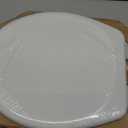 Mayfair Linden Slow Close Toilet Seat, Non Slip Heavy Duty Wood, Easy Install, Round, White