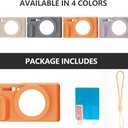 2 x Silicone Case for Powershot G7X Mark II Digital Camera with with Removable Lens Cover and Screen Protector and a Lanyard for Powershot G7X Mark II Accessories -(Orange)