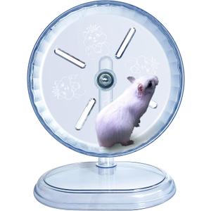 lazYYzal Silent Hamster Wheel, Super-Silent Hamster Exercise Wheels Accessories, Quiet Running Wheels, Adjustable Stand for Hamsters Mice Or Other Small Animals (White, 7 inch)