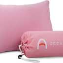 Camping Pillow for Woman-100% Cotton Breathable Cover, Shredded Memory Foam Compressible Travel Pillow,  Camping &Travel Accessories-Small Backpacking Pillow Camping Essentials for Sleeping, Gift