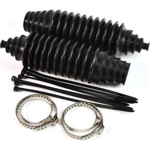 Universal Silicone Steering Rack & Pinion Tie Rod Boots Kit - Complete Set with 2 Gaiter Boots, 4 Locking C-Clamps & 6 Cable Ties - Durable, Customizable Fit for Most Vehicles