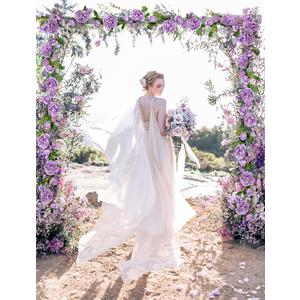 DearHouse Artificial Peony Flower Garland  6ft/Strand Silk Peony Garland with Pink Flowers for Wedding Party Table Decoration,Deep Ruby (Wisteria)