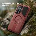 Dexnor for Samsung Galaxy S26 Case with Camera Cover & Adjustable Kickstand & Screen Protector, Compatible with MagSafe, Rugged Shockproof Bumper Cases Magnetic Protective Cover(2026),6.3",Maroon Red