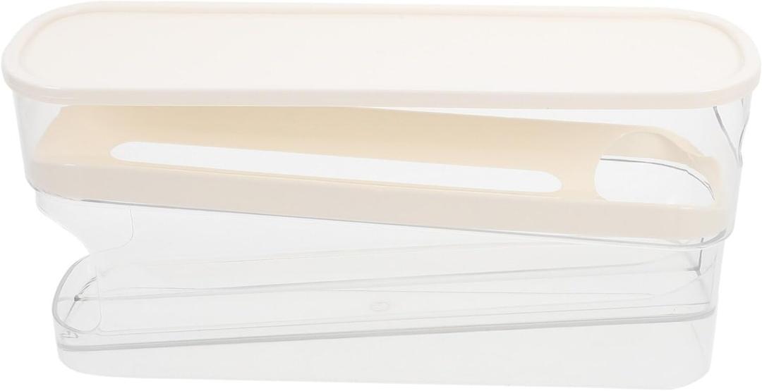 Uonlytech Rolling down Holder Dual Organizer Cover for Refrigerator Automatic Dispenser Transparent Design Space-saving Storage