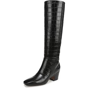 Franco Sarto Women's Sorelina Fashion Boot Black Croc Print Leather 8 M