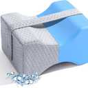 Knee Pillow for Side Sleepers,Cooling Leg Pillow for Sciatica, Knees,Back,Joints Between Legs,HIPS Pain Relief When Side Sleeping,Spine Aligning Support for Surgery Recovery, Removable Strap (Natural Gray)