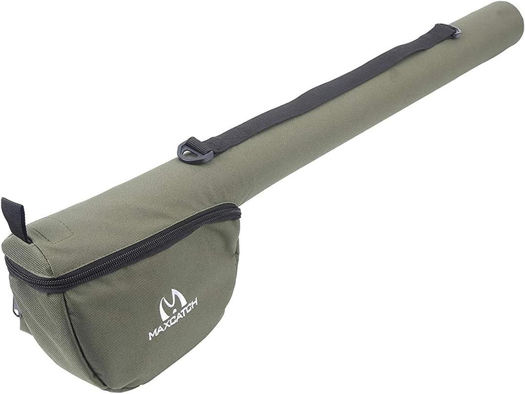 M MAXIMUMCATCH Maxcatch Fly Fishing Rod Case with Reel Pouch, Complete Protection Bag, For 9FT 2/4 Pieces Rod, Single (Green, 9' 4sec)