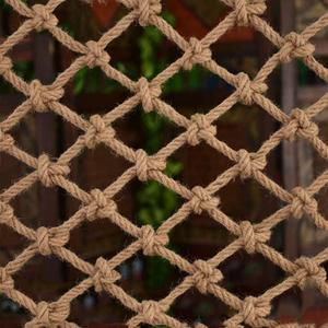 Safety Anti-Fall Fence Net for Children Pet Cat,Cargo Net Climbing Rope,Playground Climbing Children Net Woven Rope Truck Trailer Netting Swing Treehouse Hammock Rope (Jute, 0.5Mx2M(1.64FTx6.56FT))