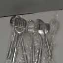 8 Pcs Cooking Utensils Set, Stainless Steel Kitchen Utensils, Heat Resistant Metal Kitchen Tools Include Solid & Slotted Spatula, Serving Spoon, Ladle, Pasta Server,Potato Maseher, Egg Whisk, Silver