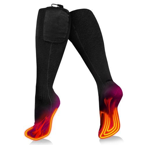 Fabater Heated Socks for Men Women, Rechargeable, Washable, Electric Heated Socks Up to 10 Hours with 4 Heating Levels for Camping, Hiking, Skiing, Walking, Fishing, Cycling