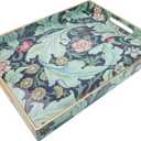 Spsyrine Serving Tray with Handles, Plastic Decorative Tray for Coffee Table, Living Room, Home Decor, Leicester