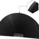 Arch Window Shades Blackout Half Circle Cellular Shades, Pleated Blinds Half Moon Window Shades for Semi Circle Windows, Easy Cut and Install, (Radius: 36", Black)