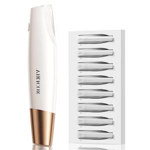 Sonic Dermaplaning Tool for Women Face  Smooth Skin, Rechargeable Dermaplane Razor for Face, NonIrritating Facial Hair Remove & Exfoliating, 8 Refill Blades Included, Perfect Gifts for Women  White