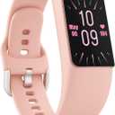 FITVII Mini Fitness Trackers, 1.01" AMOLED Slim Smart Watch with 24/7 Heart Rate, Blood Pressure/Oxygen Monitor, Sleep & Stress Tracking Fitness Watch, IP68 Waterproof Sport Watch for Women Men Teens (Peach Pink)