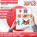Printable Vinyl Sticker Paper - 30 Sheets 8.5x11 Sticker Paper for Inkjet Printer, Quick-Drying, Waterproof, Vivid Colors & Tear-Resistant, Easy to Cut, Cricut Compatible, DIY Sticker & Labels