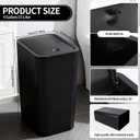 4 Gallon (15L) Slim Dog-Proof Trash Can with Press Pop-Up Lid - Odor-Blocking Small Garbage Can Includes 75 Trash Bags, Space-Saving Design for Bedroom, Kitchen, Bathroom & Office