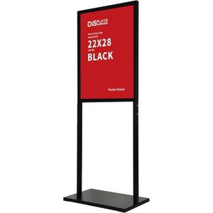 Sign holder floor stand, heavy Duty Pedestal poster banner stand for display,22×28 inch slide-in double sided poster sign holder floor standing for board Display (Black, 22×28) 2 packs