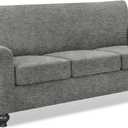 URBANLIFE 4-Piece Stretch Sofa Covers for 3 Cushion Couch, Light Gray | Super fitted spandex slipcovers for couches. Non-slip elastic bottom. Machine washable furniture protector for kids & pets.