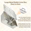 Large Stainless Steel Rabbit Litter Box Set for Small Animals