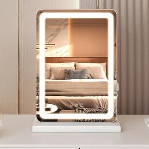NEWBULIG LED Vanity Mirror, 17"x13" Portable Desk Makeup Mirror with Lights